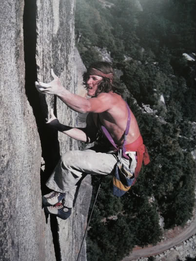 John Yablonksi on Wheat Thin (5.10c) in Yosemite